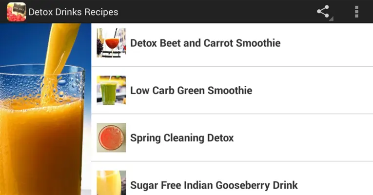 Detox Drinks Recipes android App screenshot 0