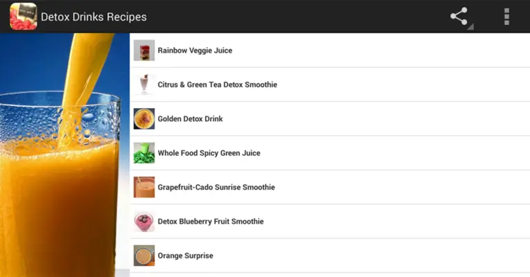 Detox Drinks Recipes android App screenshot 1